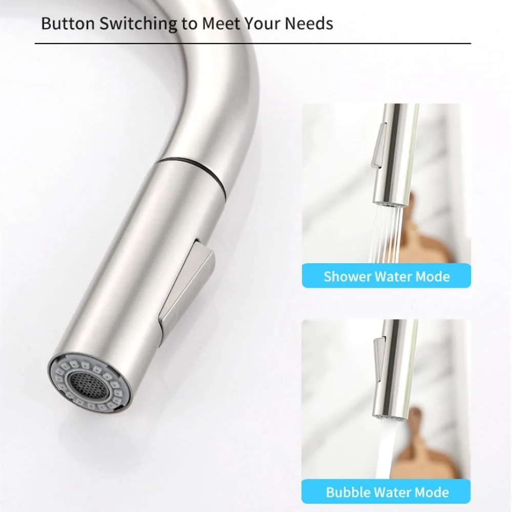 شیر آشپزخانه، شیرآلات آشپزخانه مشکی لمسی هوشمند برای سینک شیر آشپزخانه سنسور دار، شیر آب مخلوط کن چرخشی لمسی، مشکی