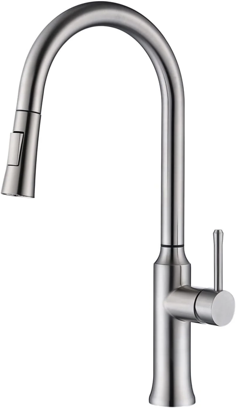 شیر آشپزخانه برنجی مشکی با کنترل لمسی، شیر آب سینک گرم و سرد چرخان، مشکی مات/ برس خورده