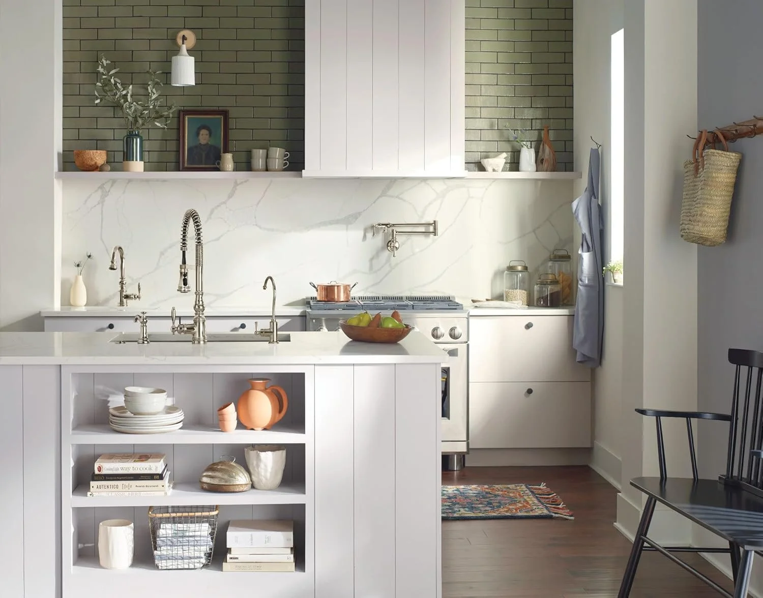 شیر آشپزخانه اهرمی پولیش نیکل Moen Weymouth Motionsense Wave، شیر ظرفشویی فنری سنتی با اسپری کشویی و حسگر بدون لمس، مدل S73104EWNL