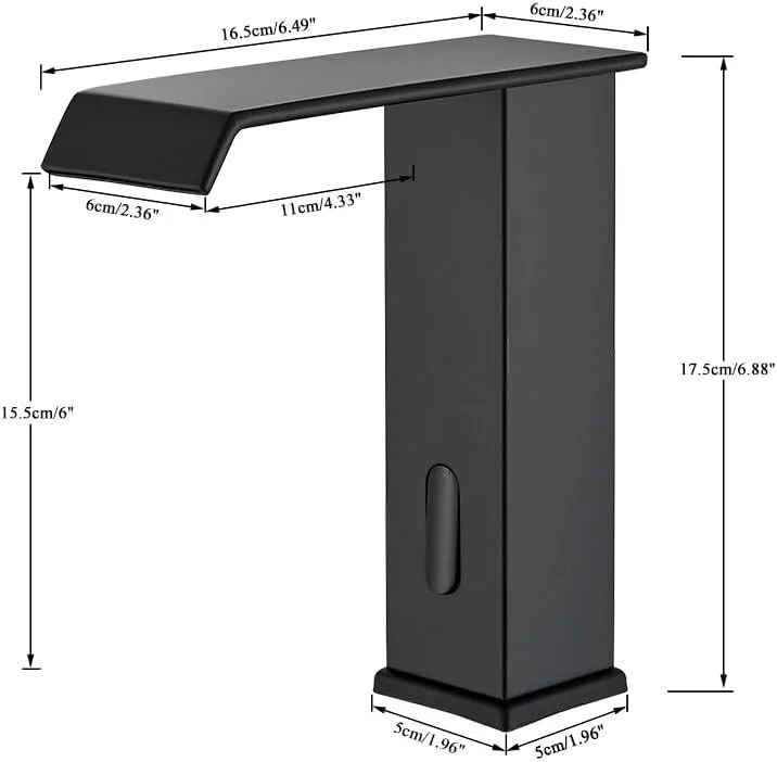 شیر آب اتوماتیک مشکی روشویی، شیر مخلوط کننده آب با حسگر لمسی، شیر سینک (رنگ: طلایی بلند) شیر سینک آشپزخانه (کروم کوتاه)