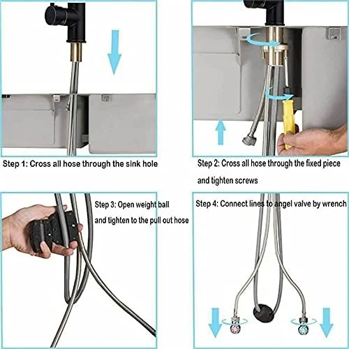شیرآلات سینک ظرفشویی، شیر آشپزخانه استیل 304، شیر آب لمسی کشویی، شیر مخلوط هوشمند آب گرم و سرد، نصب آسان شیرآلات سینک (رنگ: نقره ای) دو برابر