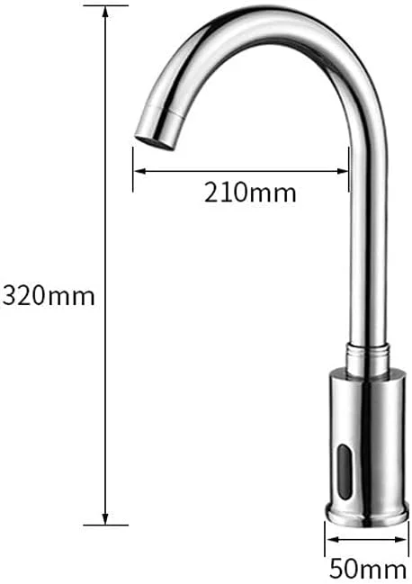 شیرآلات سینک آشپزخانه، شیر سنسور دار، شیر آب سرد و گرم سنسور مادون قرمز اتوماتیک، شیر سینک بدون لمس هوشمند مسی با جعبه کنترل برای آشپزخانه حمام/تک سرد