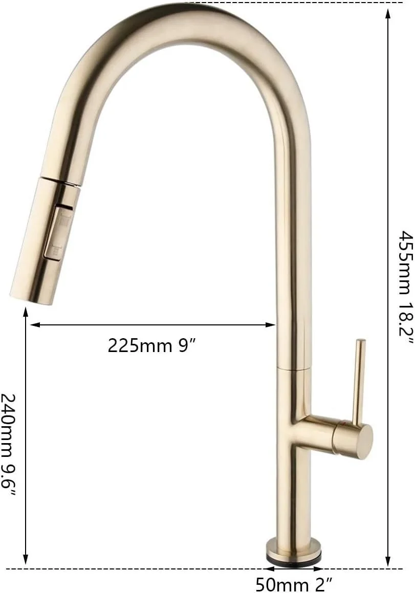 شیرآلات ظرفشویی طلایی مات، شیر آب مخلوط کن آب سرد و گرم لمسی خودکار، شیر آشپزخانه کروم با قابلیت بیرون کشیدن، شیر سنسور هوشمند اتوماتیک، شیر آشپزخانه، C
