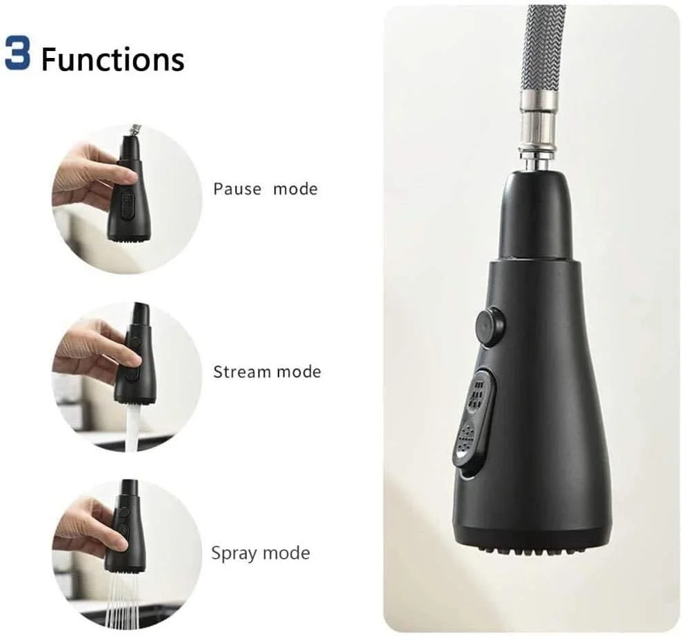 شیرآلات سینک، شیر آشپزخانه، شیر آشپزخانه بدون لمس با دوش بیرون کشویی چرخش 360 درجه، شیر سنسور اتوماتیک تک اهرمی سینک آشپزخانه - برس خورده