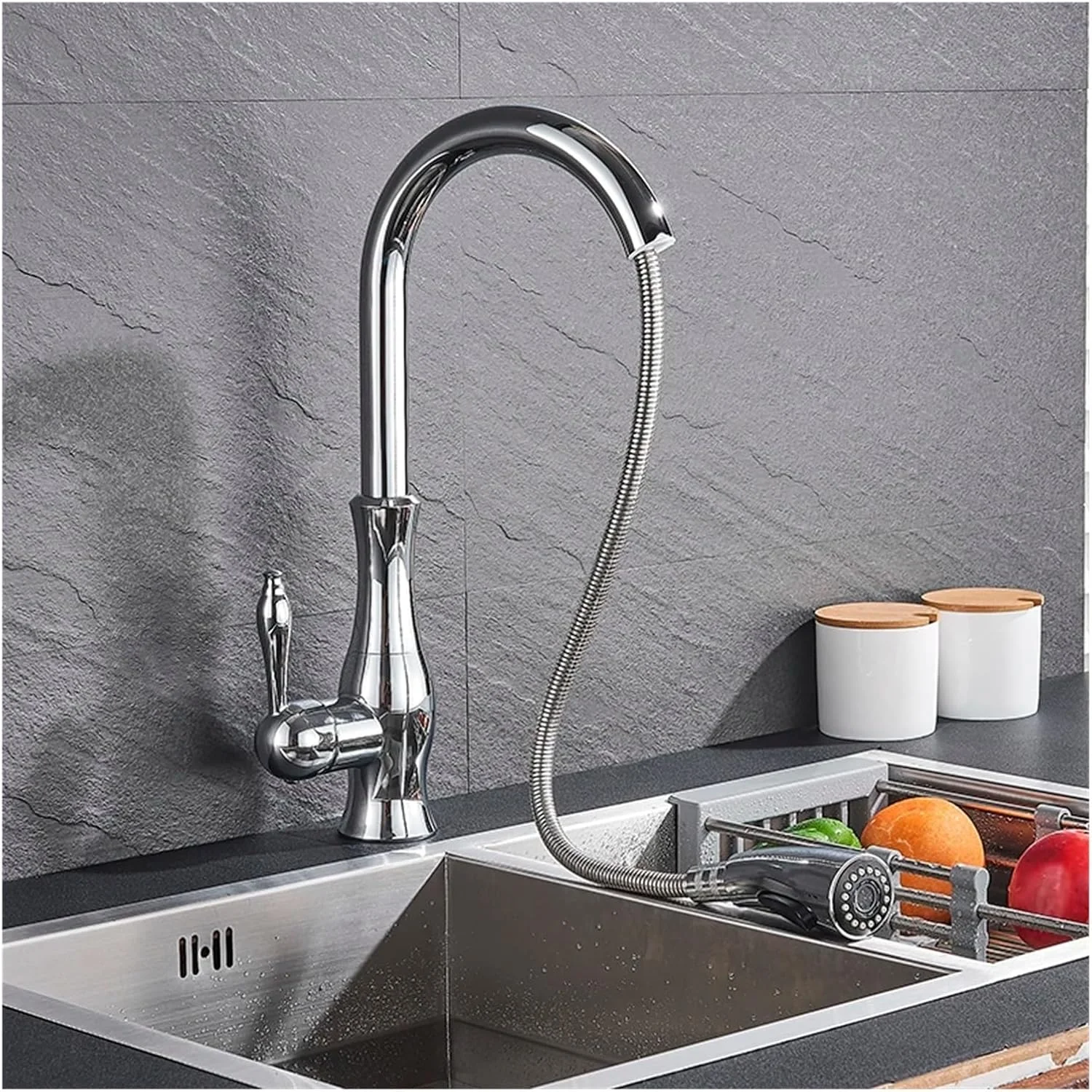 شیر آشپزخانه، شیر آشپزخانه لمسی حساس مشکی، شیر آب دو حالته، نصب روی سینک، شیر مخلوط آب گرم و سرد، شیر سینک آشپزخانه