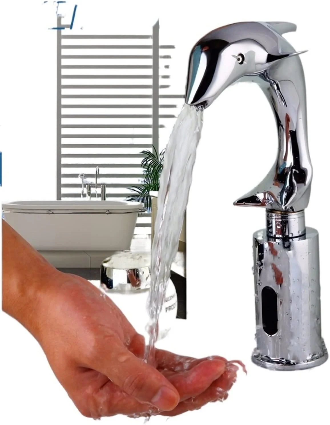 شیر آشپزخانه نصب شده روی سینک ظرفشویی با حسگر اتوماتیک، بدون نیاز به دست، آبشاری، شیر مخلوط کروم شیر آشپزخانه نصب شده روی سینک ظرفشویی با حسگر اتوماتیک، بدون نیاز به دست، آبشاری، شیر مخلوط کروم