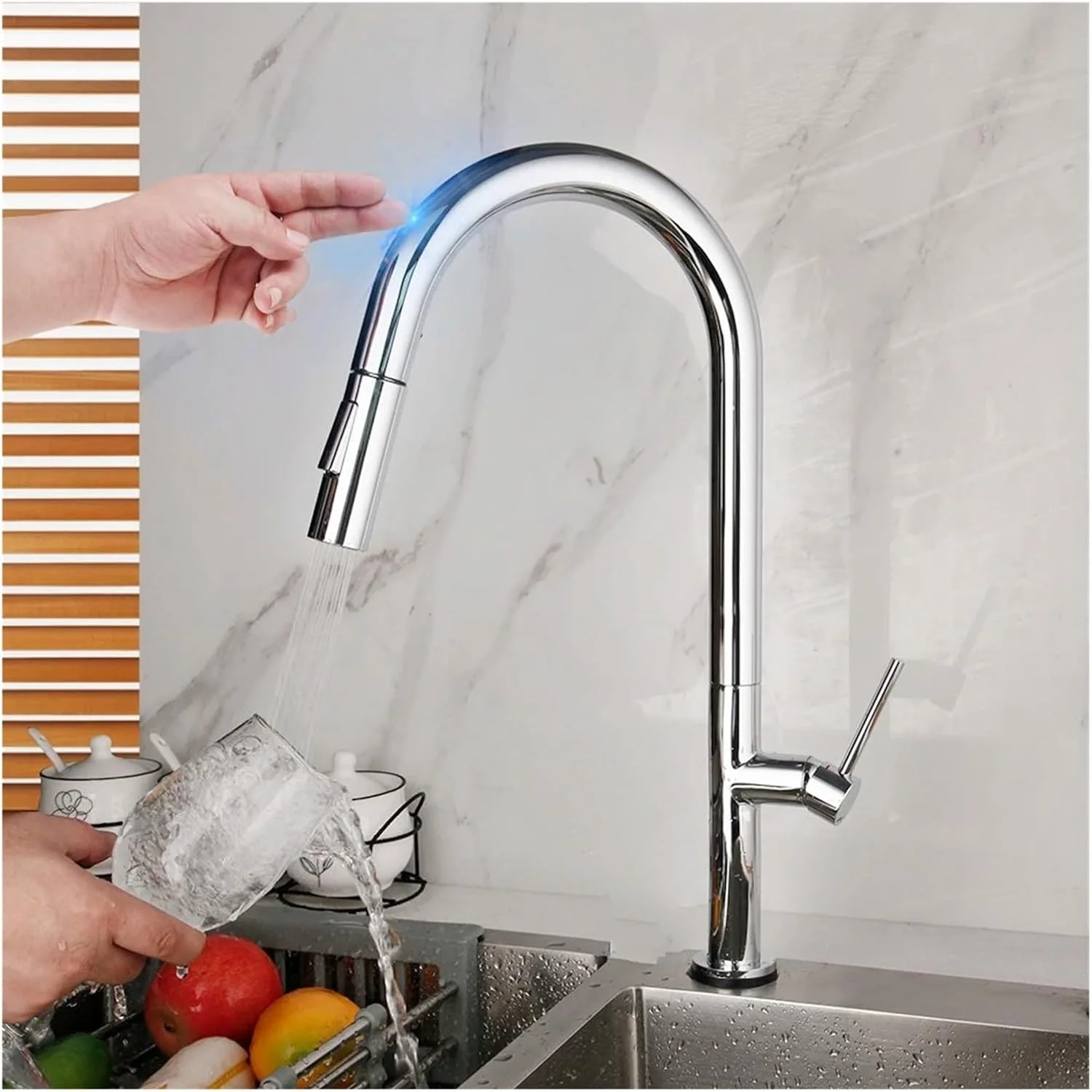 شیرآلات ظرفشویی طلایی مات، شیر میکسر آب گرم و سرد لمسی اتوماتیک، شیر کروم کشویی، شیر سنسور هوشمند اتوماتیک ظرفشویی - A شیرآلات ظرفشویی طلایی مات، شیر میکسر آب گرم و سرد لمسی اتوماتیک، شیر کروم کشویی، شیر سنسور هوشمند اتوماتیک ظرفشویی - A