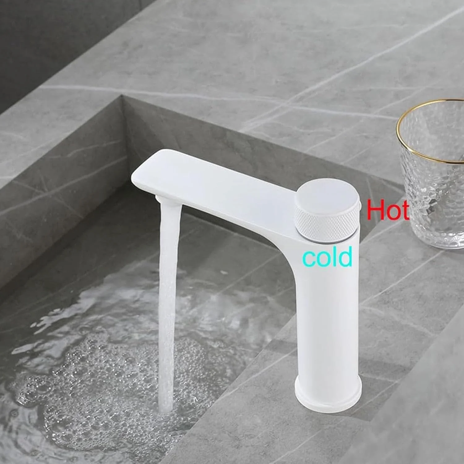 شیر آب حمام بدون لمس، شیر سنسور اتوماتیک استیل ضد زنگ، شیر آب حمام بدون دست، شیر سینک حمام تک حفره، شیر مخلوط آب سرد و گرم، طلایی برس خورده