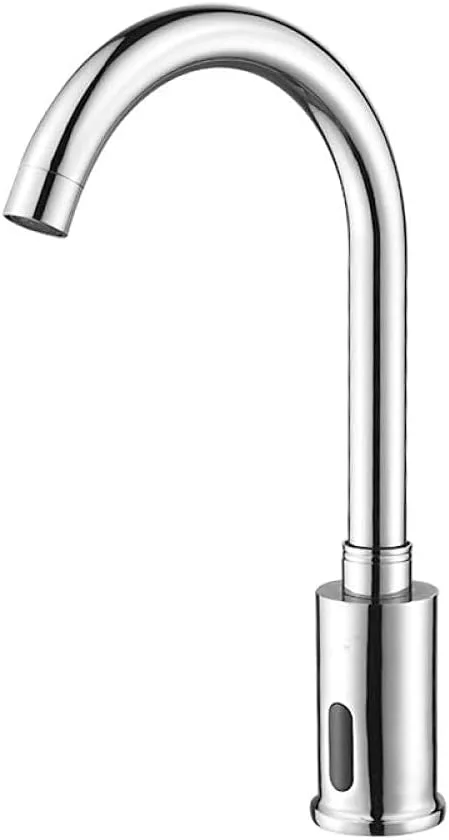 شیر آب سینک دستشویی، شیر آب آشپزخانه، شیر آب اتوماتیک سنسور دار دستشویی، شیر آب مسی سینک ظرفشویی تک اهرمی سرد، چرخش 360 درجه، بدون لمس، مادون قرمز