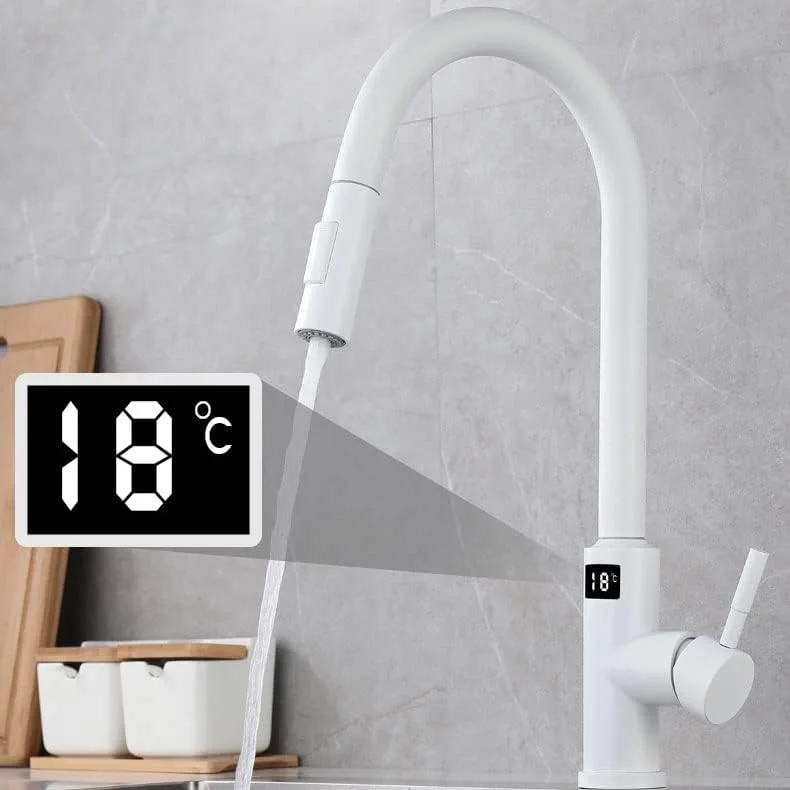 شیرآلات آشپزخانه لمسی، شیر آشپزخانه با اسپری کشویی، خروجی چرخان 360 درجه و 2 حالت آب، برای سینک ظرفشویی