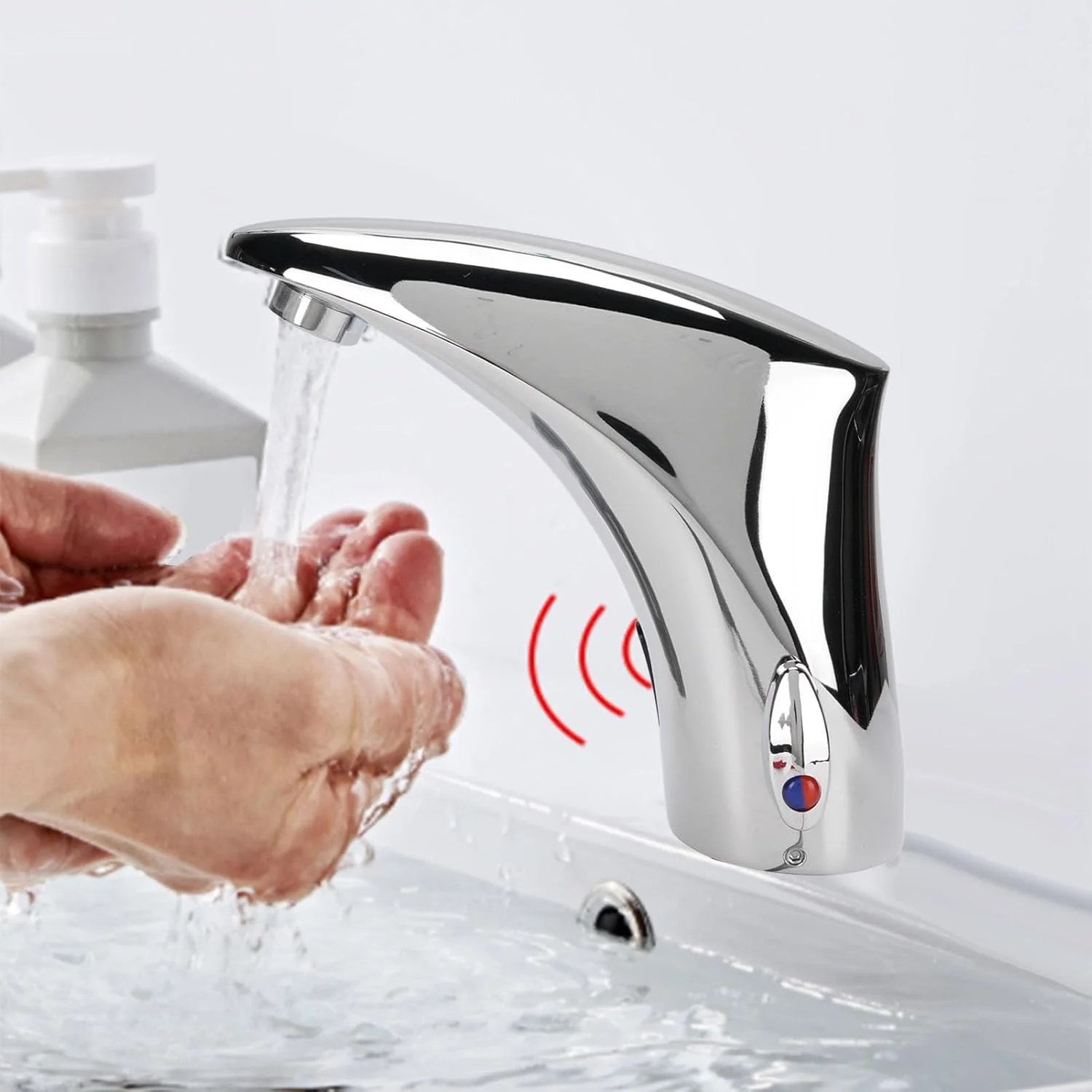 شیر آب اتوماتیک سنسور دار Depisuta، شیر روشویی بدون لمس با محدوده حسگر 10 سانتی متری، مخلوط کن آب سرد و گرم برای آشپزخانه، حمام و اماکن عمومی