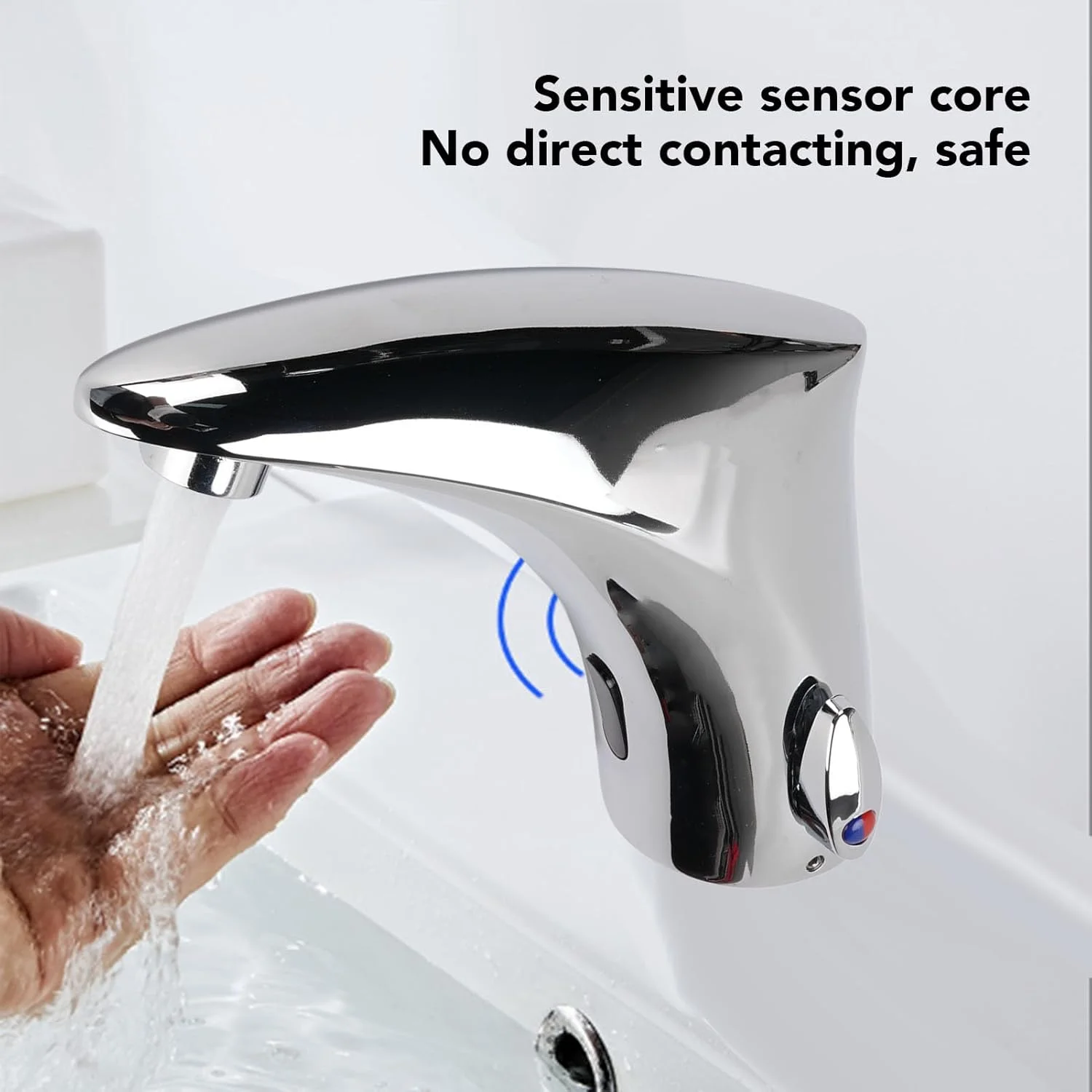 شیر آب اتوماتیک سنسور دار Depisuta، شیر روشویی بدون لمس با محدوده حسگر 10 سانتی متری، مخلوط کن آب سرد و گرم برای آشپزخانه، حمام و اماکن عمومی