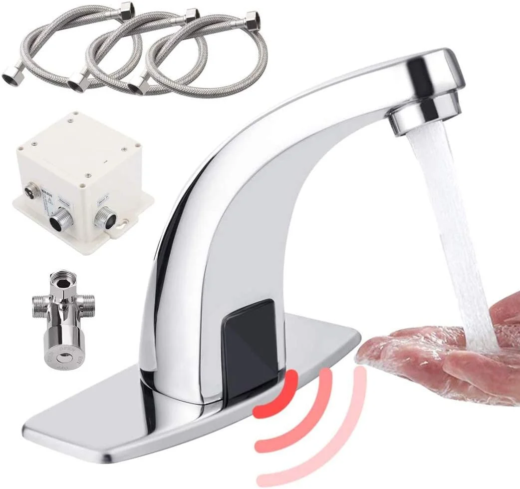شیر آب بدون لمس WLWLEO - شیر آشپزخانه حسگر اتوماتیک، شیر آب مخلوط سرد و گرم القایی با جعبه کنترل تنظیم دما، برای سینک روشویی حمام، A شیر آب بدون لمس WLWLEO - شیر آشپزخانه حسگر اتوماتیک، شیر آب مخلوط سرد و گرم القایی با جعبه کنترل تنظیم دما، برای سینک روشویی حمام، A