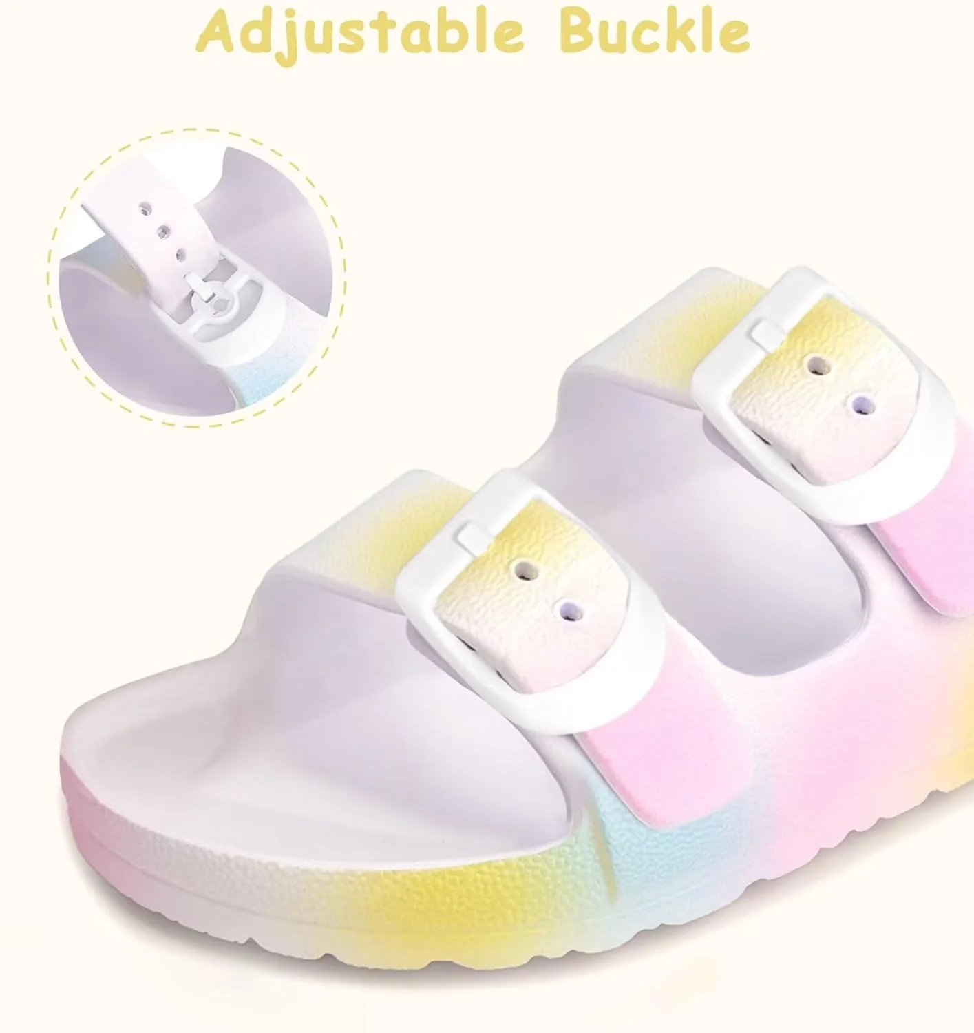 صندل های اسلاید بچه گانه ندان، صندل های دمپایی EVA قابل تنظیم سگکی برای پسران و دختران