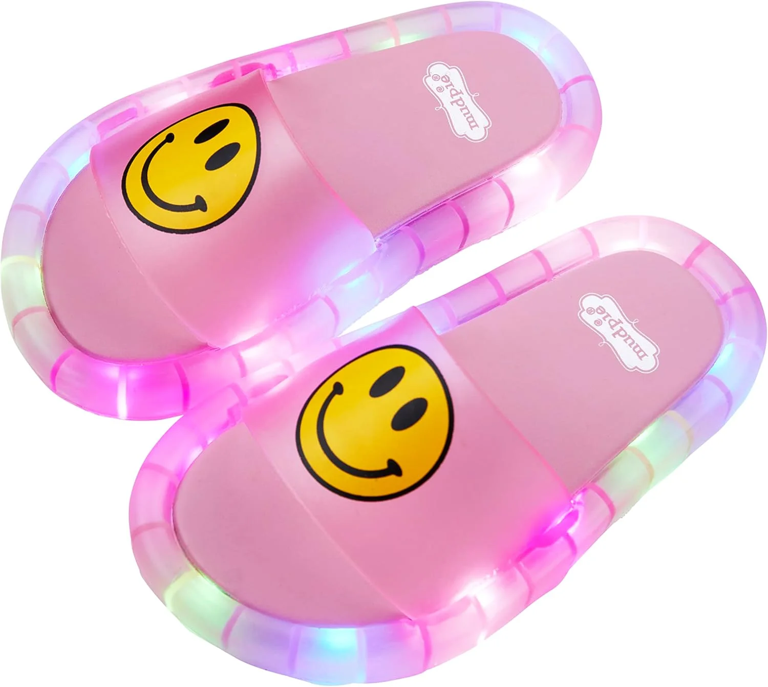 صندل های لژدار چراغ دار دخترانه ماد پای با طرح لبخند