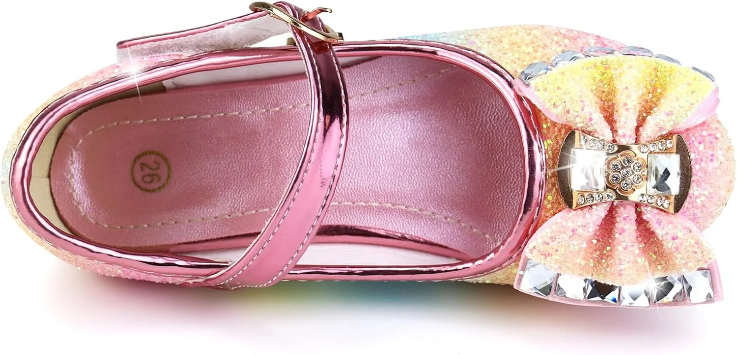 کفش های پرنسسی دخترانه ماما استات، کفش های اکلیلی دخترانه پاشنه بلند، کفش های پولکی پرنسسی برای مهمانی ها، عروسی ها، صندل های شیک دخترانه پاشنه دار