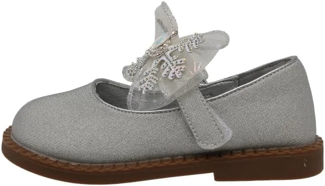 صندل های تخت مری جین بچه گانه، کفش های مجلسی پرنسسی زیبا با پاپیون دانه برفی برای کودکان کوچک