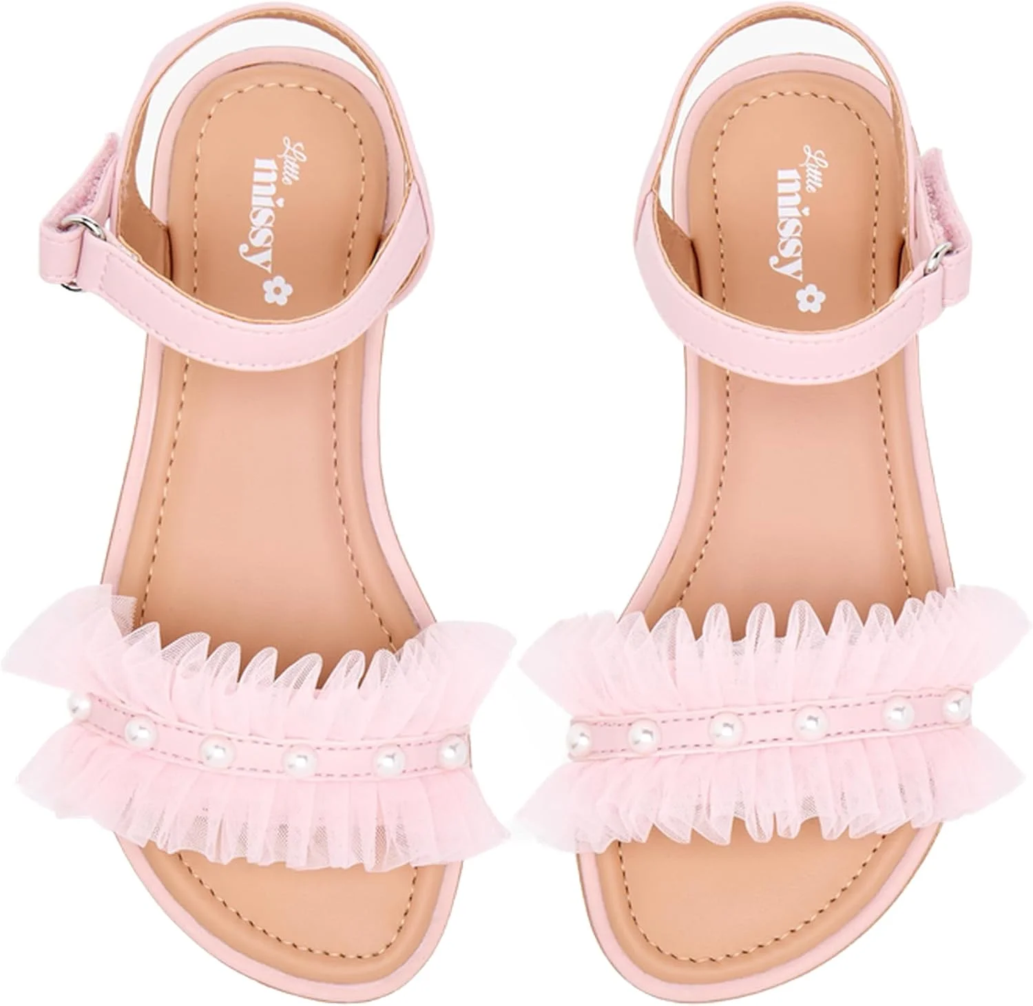 صندل های بند دار دخترانه با جزئیات چین دار و بست قلاب و حلقه