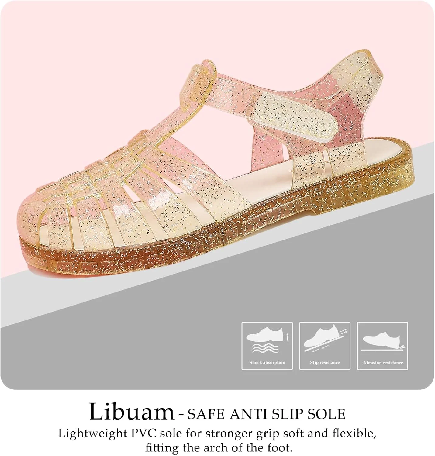 صندل ژله ای دخترانه، سبک شاهزاده خانم رویایی - کفش های تخت تابستانی جدید ضد لغزش