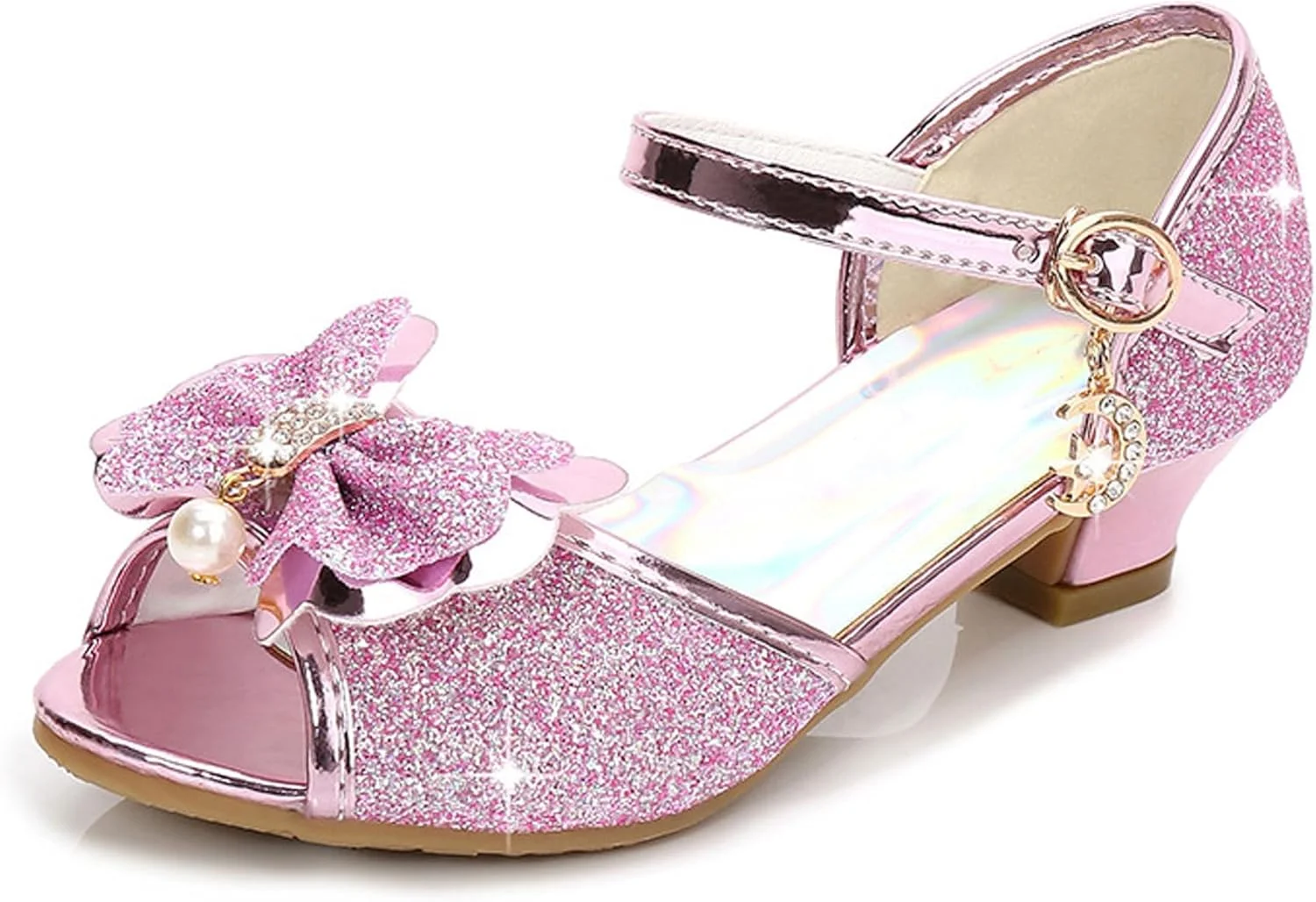 صندل های پاشنه بلند دخترانه پرنسس کریستالی تابستانی با جلوی باز