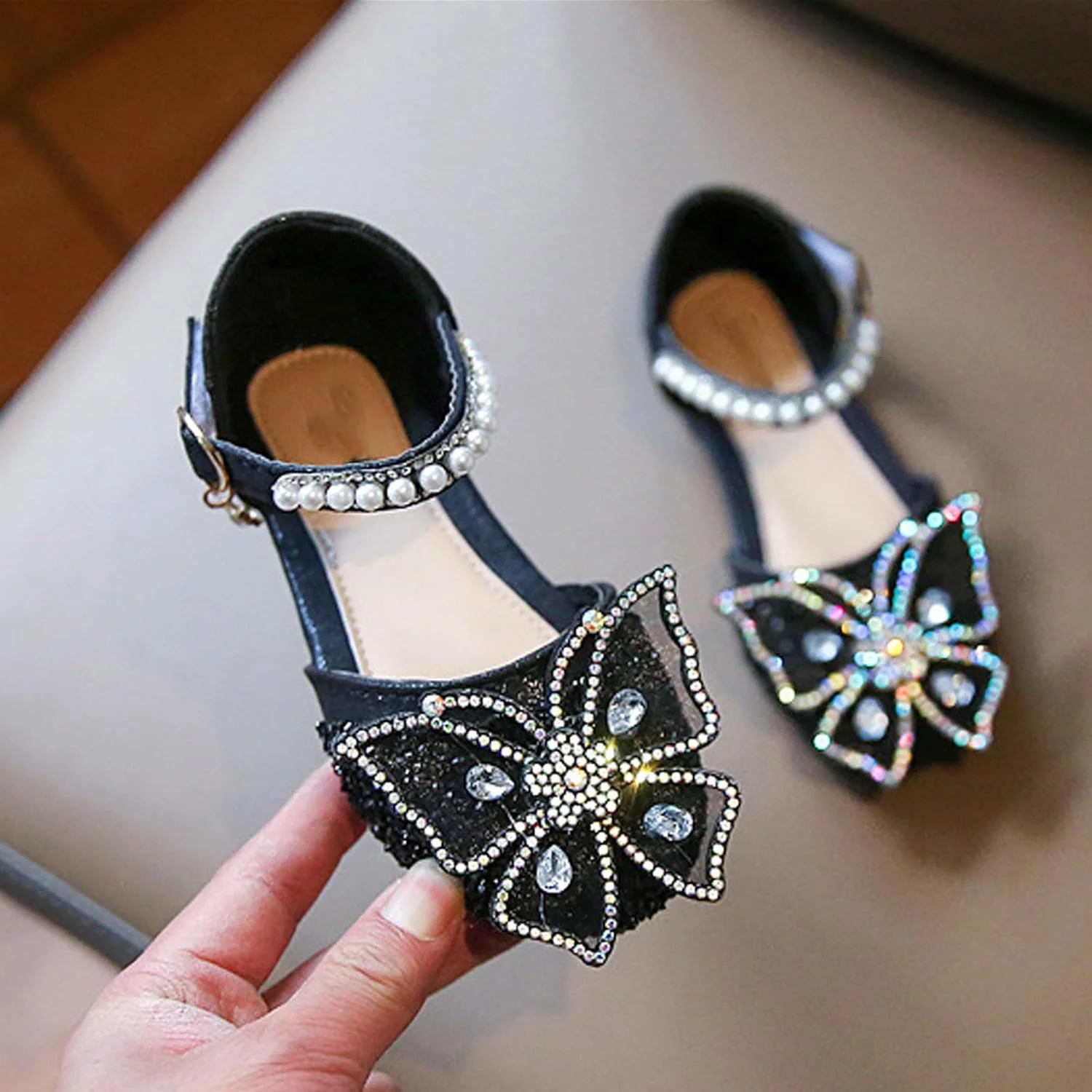 صندل های پاشنه بلند دخترانه پرنسس کریستالی تابستانی با جلوی باز