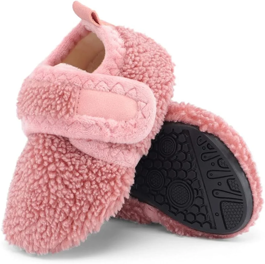 دمپایی های بچگانه LACOFIA، دمپایی های نرم و گرم زمستانی دخترانه و پسرانه، جوراب های دمپایی ضد لغزش برای کودکان نوپا