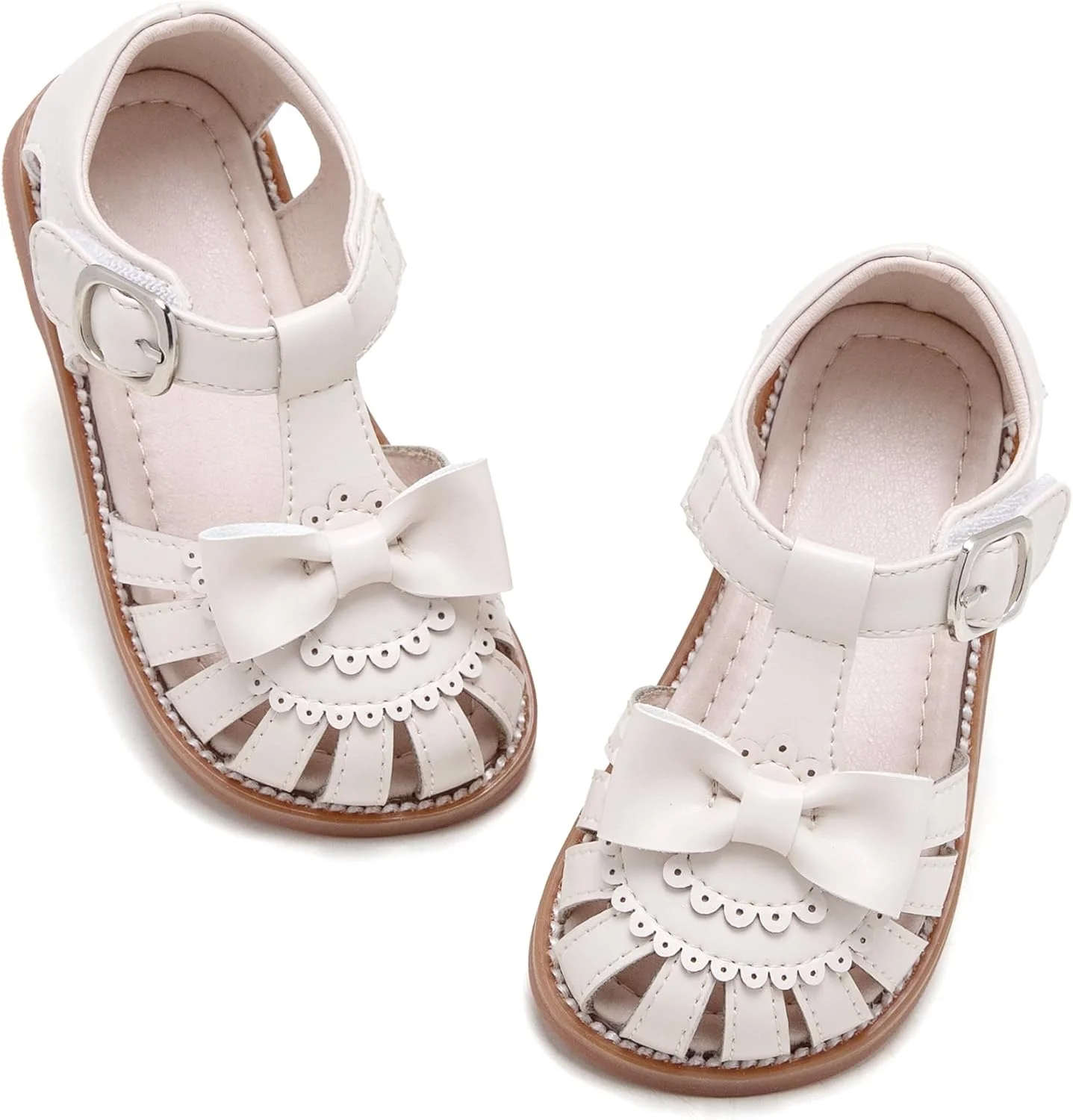 صندل دخترانه بچه گانه کیدرنس، کفش های تابستانی دخترانه کوچک، صندل سفید بچه گانه سایز 7