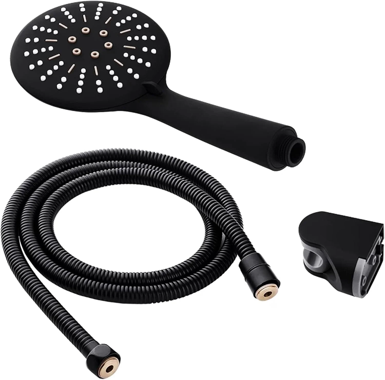 سردوش دستی 4.7 اینچی با شلنگ انعطاف پذیر 1.5 متری، 3 حالت اسپری قابل تنظیم، فشار قوی و صرفه جویی در آب، نگهدارنده نصب آسان بدون نیاز به دریل، اتصالات دوش چند منظوره برای استفاده در کاروان و حمام