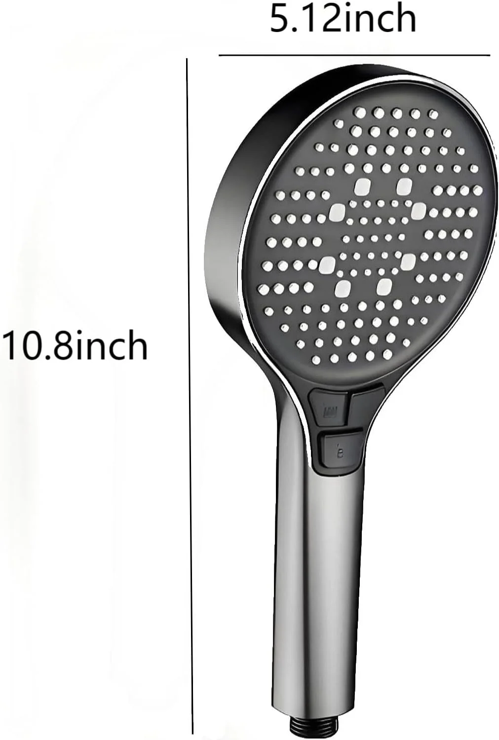 سردوش حمام با سر دوشی دستی، 6 حالت اسپری قابل تنظیم فشار بالا، سردوش دستی جداشدنی فیلتردار، میله دوش مقاوم در برابر سایش، پایه ABS، کاهش دهنده صدا - خاکستری