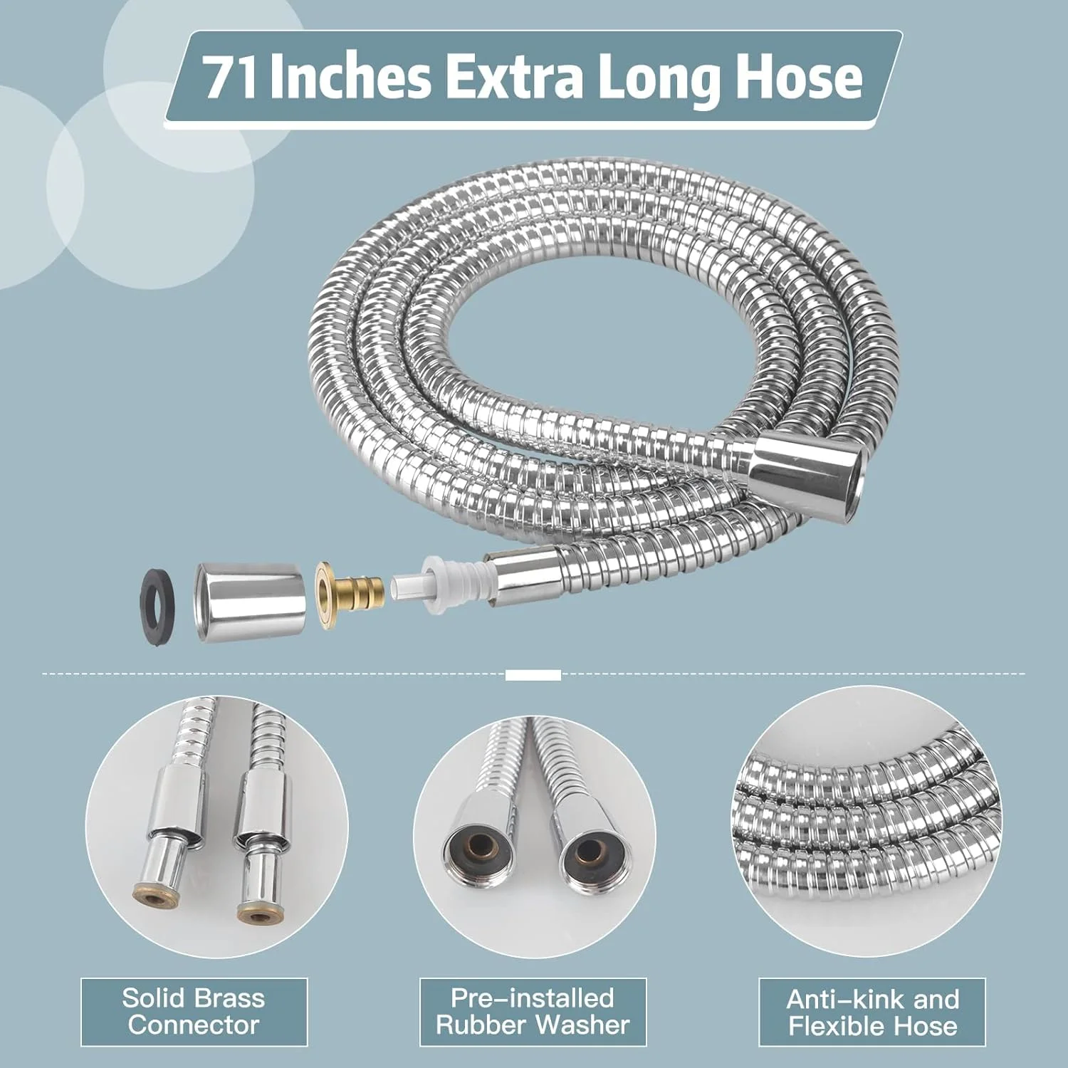 سردوش حمام KASTWAVE، سردوش فشار قوی 8 حالته با قابلیت جدا شدن، دارای حالت شستشوی قوی برای تمیز کردن وان، کاشی و حیوانات خانگی، سردوش جداشدنی 4.7 اینچی (فقط سردوش)