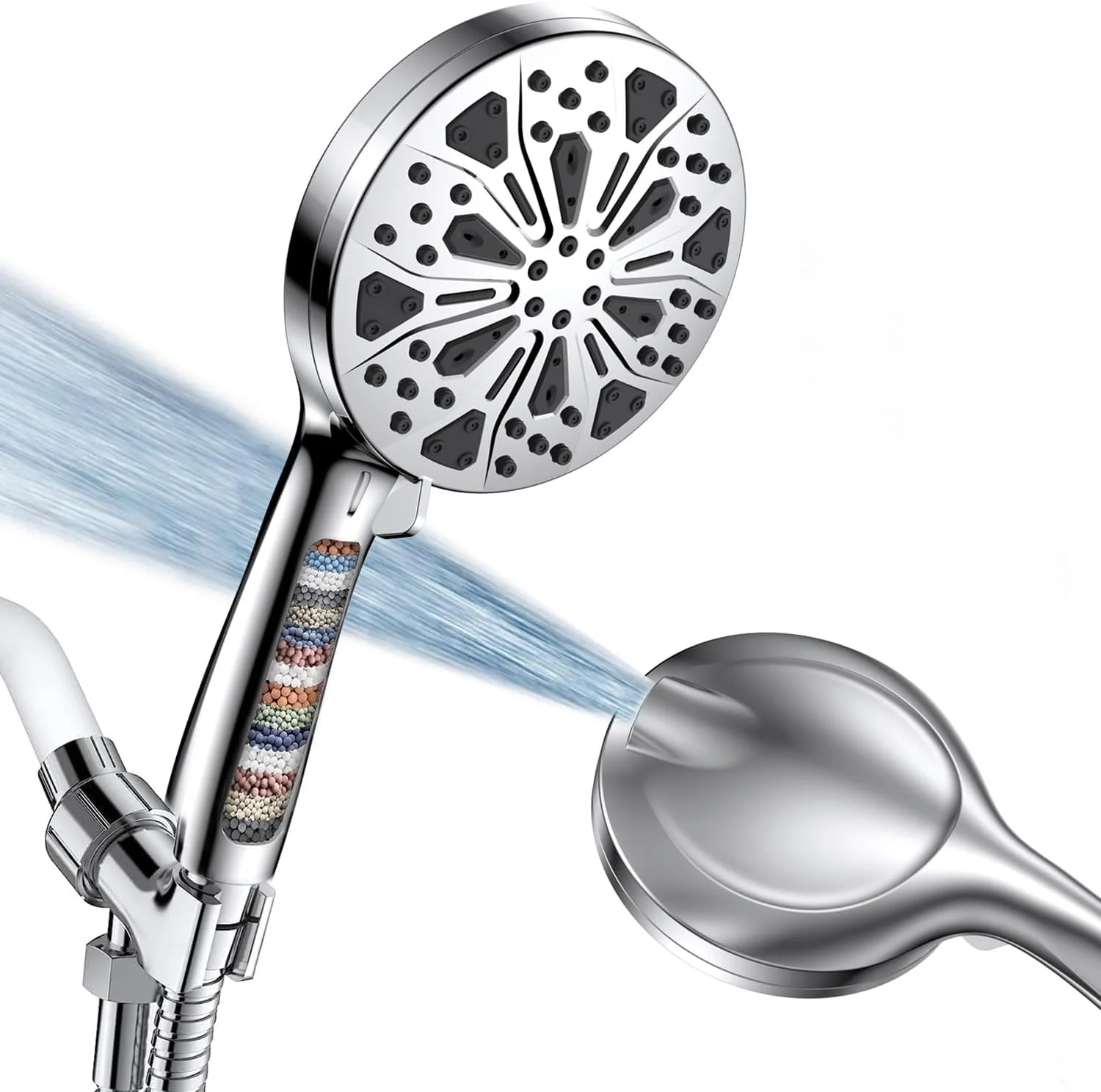 سری دوش حمام KASTWAVE با اسپری دستی، اسپری قدرتمند دوش، سر دوش با 10 حالت اسپری و براکت قابل تنظیم، برای تمیز کردن وان، کاشی، دیوار و حیوانات خانگی سری دوش حمام KASTWAVE با اسپری دستی، اسپری قدرتمند دوش، سر دوش با 10 حالت اسپری و براکت قابل تنظیم، برای تمیز کردن وان، کاشی، دیوار و حیوانات خانگی