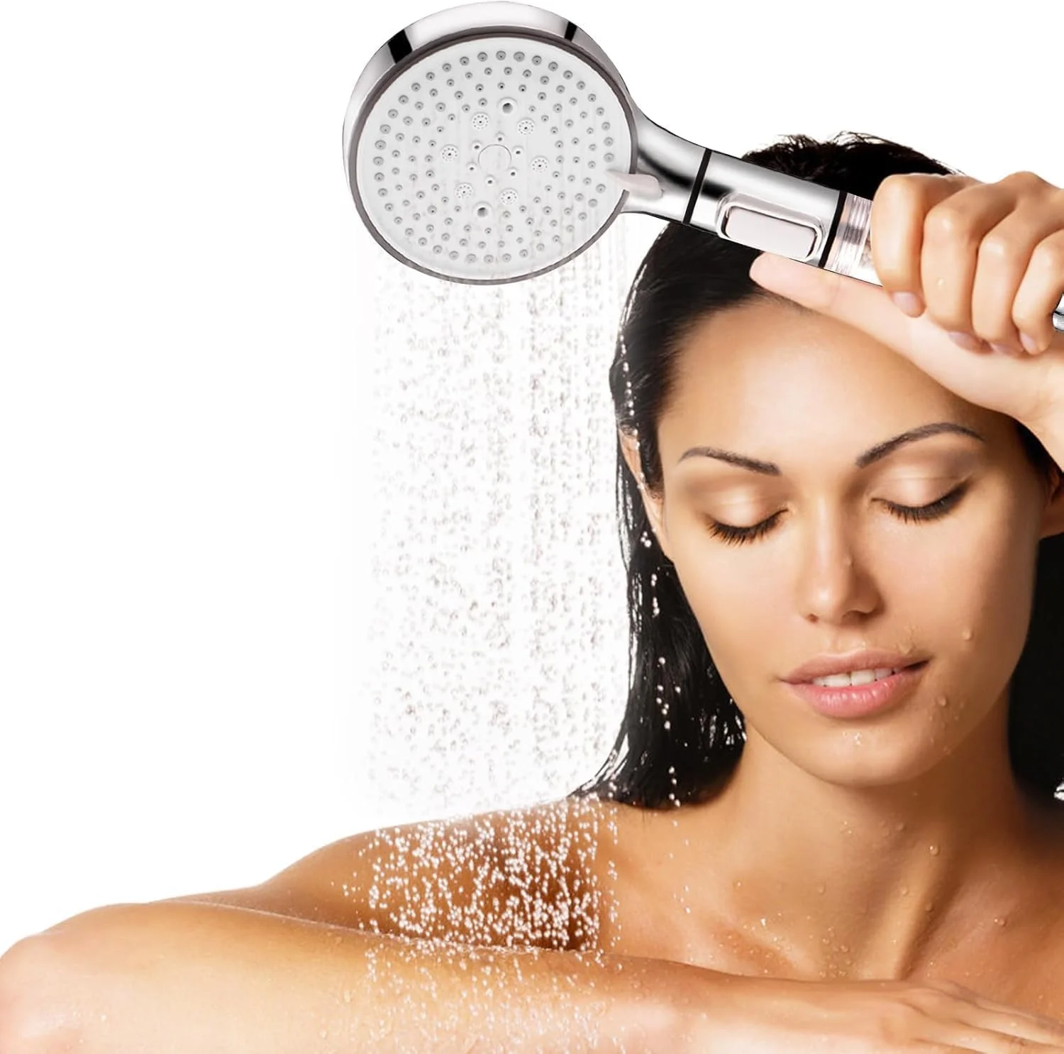 سردوش حمام KASTWAVE برای آب سخت، دارای فیلتر یونی صرفه جویی کننده، فشار قوی، پنل بزرگ، سردوشی دستی با 5 حالت اسپری و دکمه روشن/خاموش برای دوش های غیراکتریکی (نقره ای) سردوش حمام KASTWAVE برای آب سخت، دارای فیلتر یونی صرفه جویی کننده، فشار قوی، پنل بزرگ، سردوشی دستی با 5 حالت اسپری و دکمه روشن/خاموش برای دوش های غیراکتریکی (نقره ای)