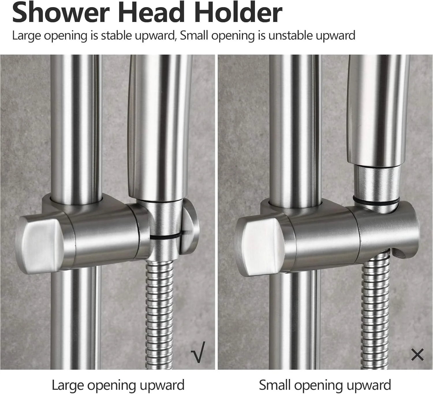 نگهدارنده سر دوش قابل تنظیم برای میله لغزنده 25 میلی متری، نگهدارنده جایگزین استیل ضد زنگ با روکش نیکل مات، قابل تنظیم در ارتفاع و شیب نگهدارنده سر دوش قابل تنظیم برای میله لغزنده 25 میلی متری، نگهدارنده جایگزین استیل ضد زنگ با روکش نیکل مات، قابل تنظیم در ارتفاع و شیب