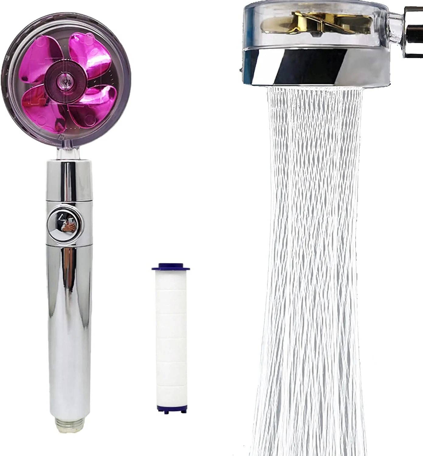 دوش حمام پرفشار KASTWAVE با قابلیت چرخش 360 درجه، سر دوش دستی با پروانه توربو، جایگزین عالی برای سر دوش حمام دوش حمام پرفشار KASTWAVE با قابلیت چرخش 360 درجه، سر دوش دستی با پروانه توربو، جایگزین عالی برای سر دوش حمام