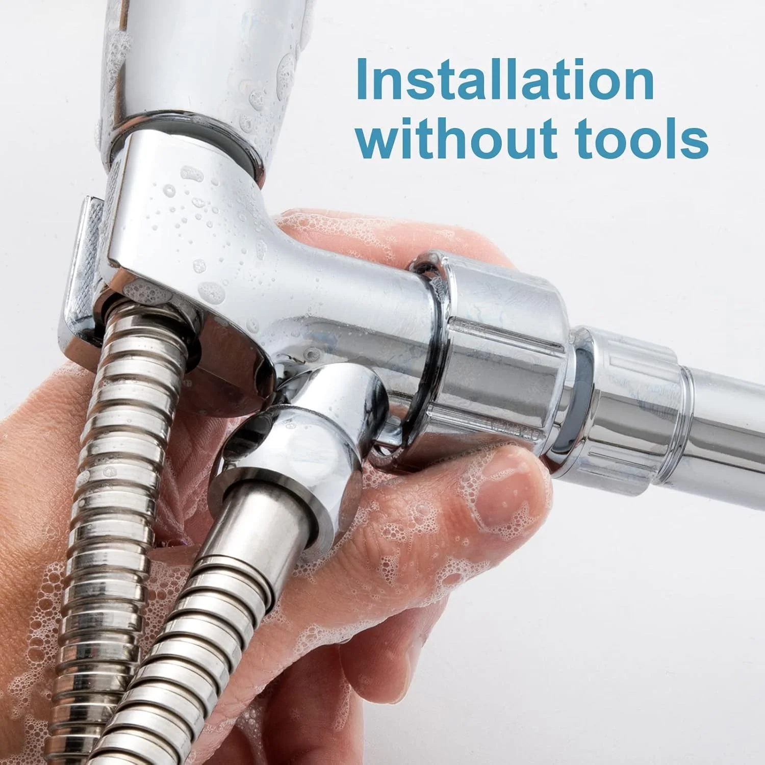 نگهدارنده سردوش KASTWAVE، پایه سردوش قابل تنظیم، اتصال بازوی سردوش و شلنگ سردوش، کروم، 1 عدد نگهدارنده سردوش KASTWAVE، پایه سردوش قابل تنظیم، اتصال بازوی سردوش و شلنگ سردوش، کروم، 1 عدد