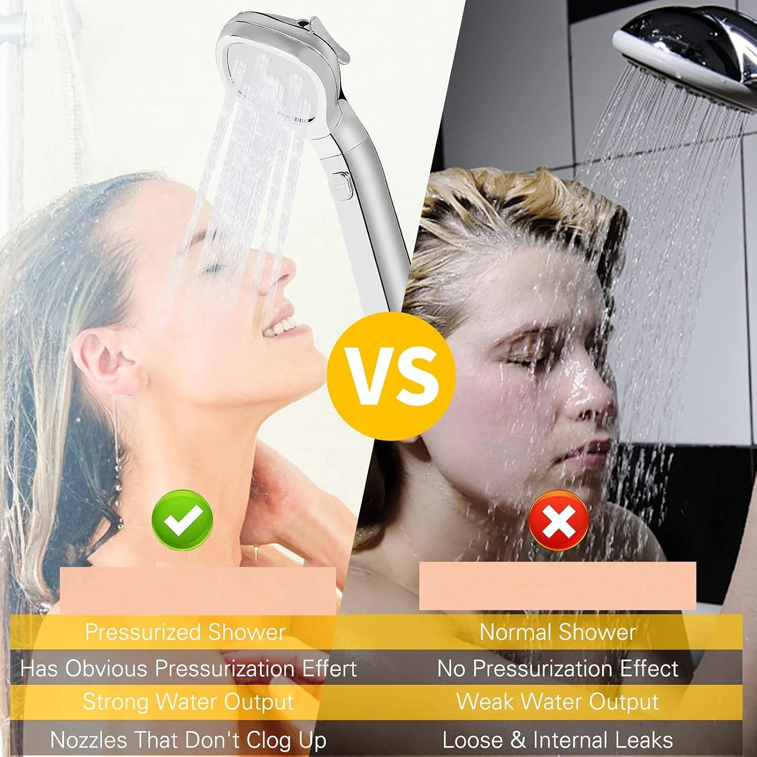 سردوش حمام KASTWAVE، سردوش های یونیورسال فشار قوی، سردوش حمام با روکش کروم استیل ضد زنگ با 4 حالت اسپری، سردوش دستی دوگانه تقویت کننده صرفه جویی در آب (نقره ای) سردوش حمام KASTWAVE، سردوش های یونیورسال فشار قوی، سردوش حمام با روکش کروم استیل ضد زنگ با 4 حالت اسپری، سردوش دستی دوگانه تقویت کننده صرفه جویی در آب (نقره ای)