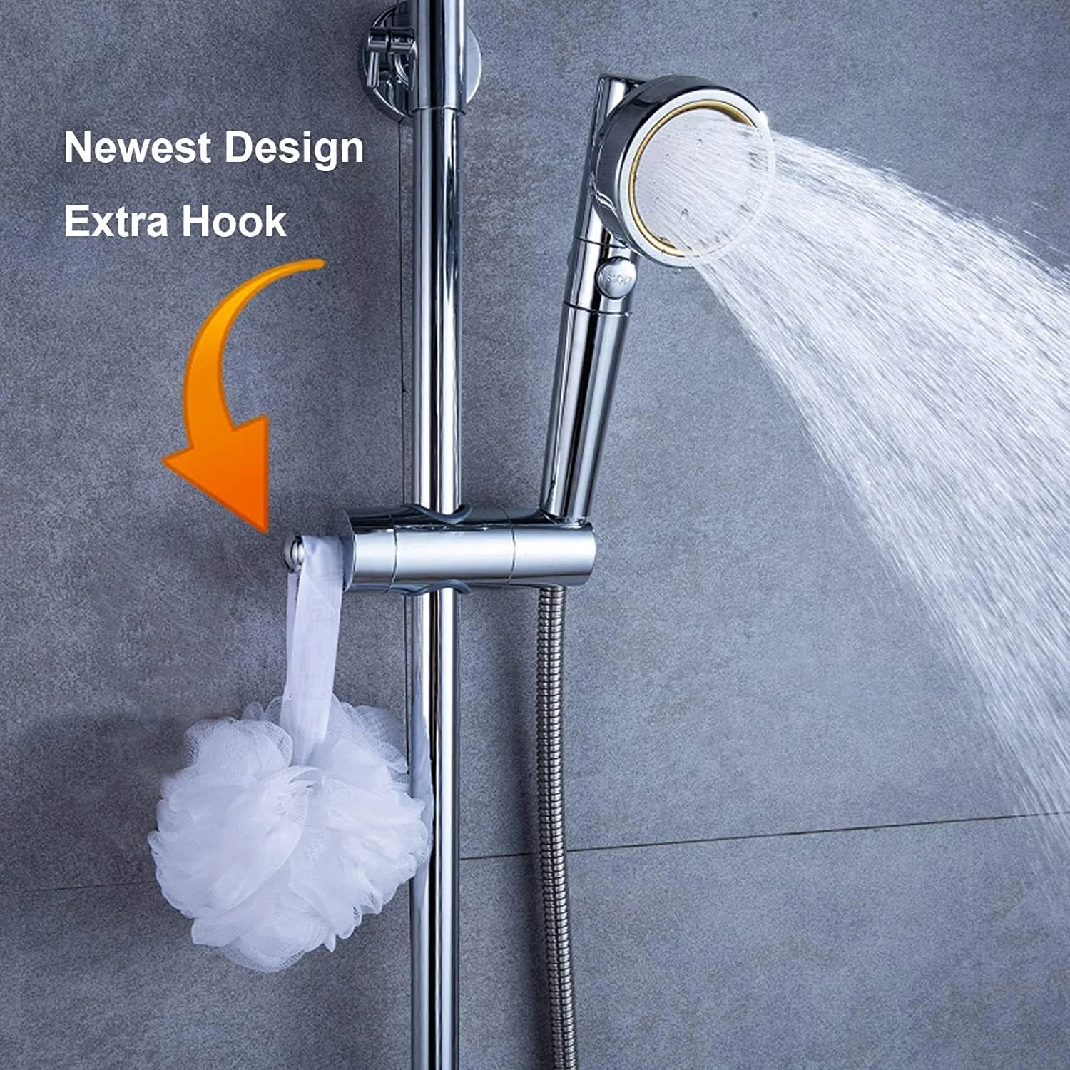 نگهدارنده سردوش KASTWAVE، یونیورسال 20-25 میلی متر O.D. قابل تنظیم دستی، براکت میله دوش، نگهدارنده دیواری دوش با روکش کروم