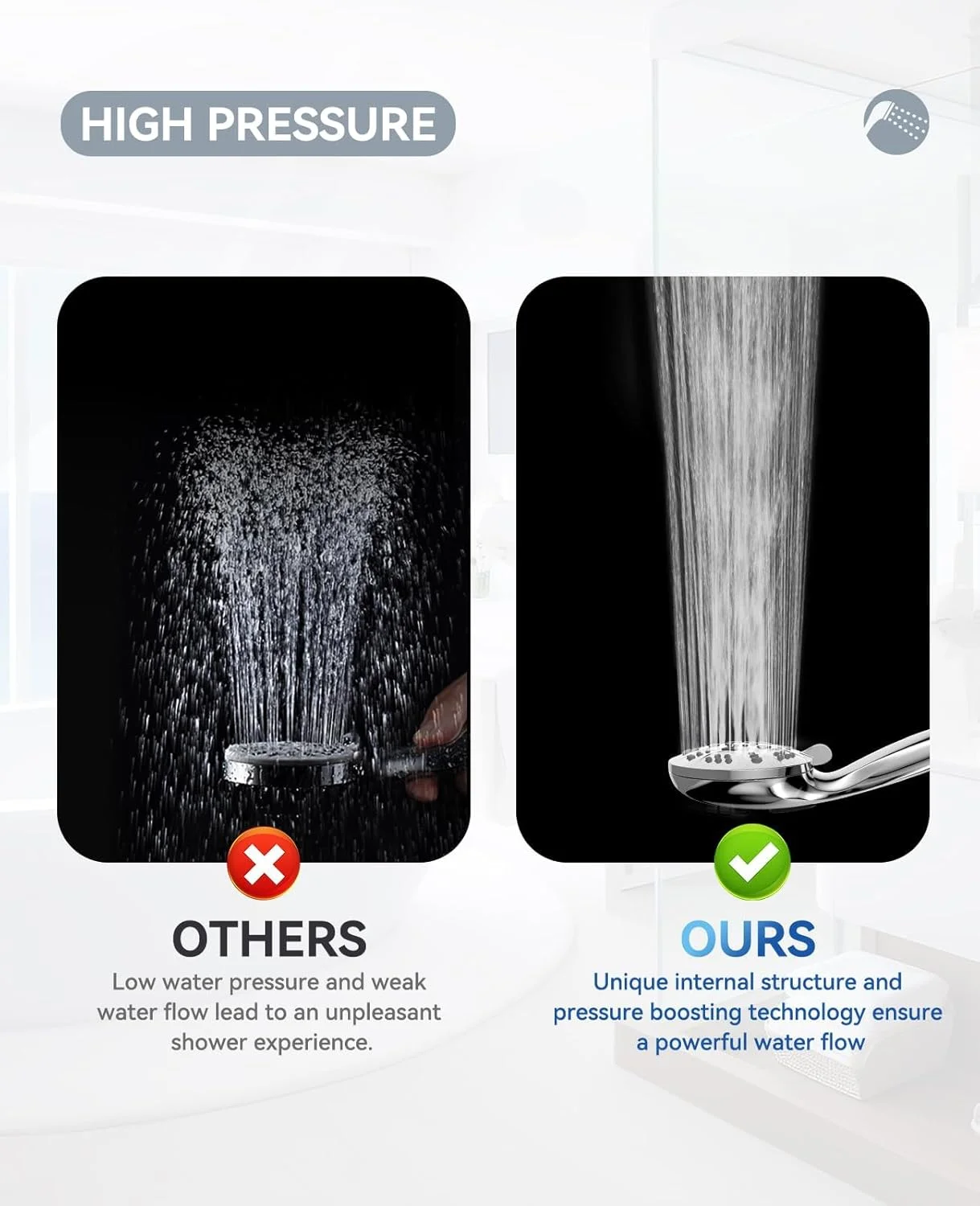 سردوش حمام KASTWAVE با سردوش دستی، سردوش دستی فشار قوی با 7 حالت، مجموعه سردوش جداشدنی با شلنگ استیل ضد زنگ و براکت سردوش (کروم) سردوش حمام KASTWAVE با سردوش دستی، سردوش دستی فشار قوی با 7 حالت، مجموعه سردوش جداشدنی با شلنگ استیل ضد زنگ و براکت سردوش (کروم)