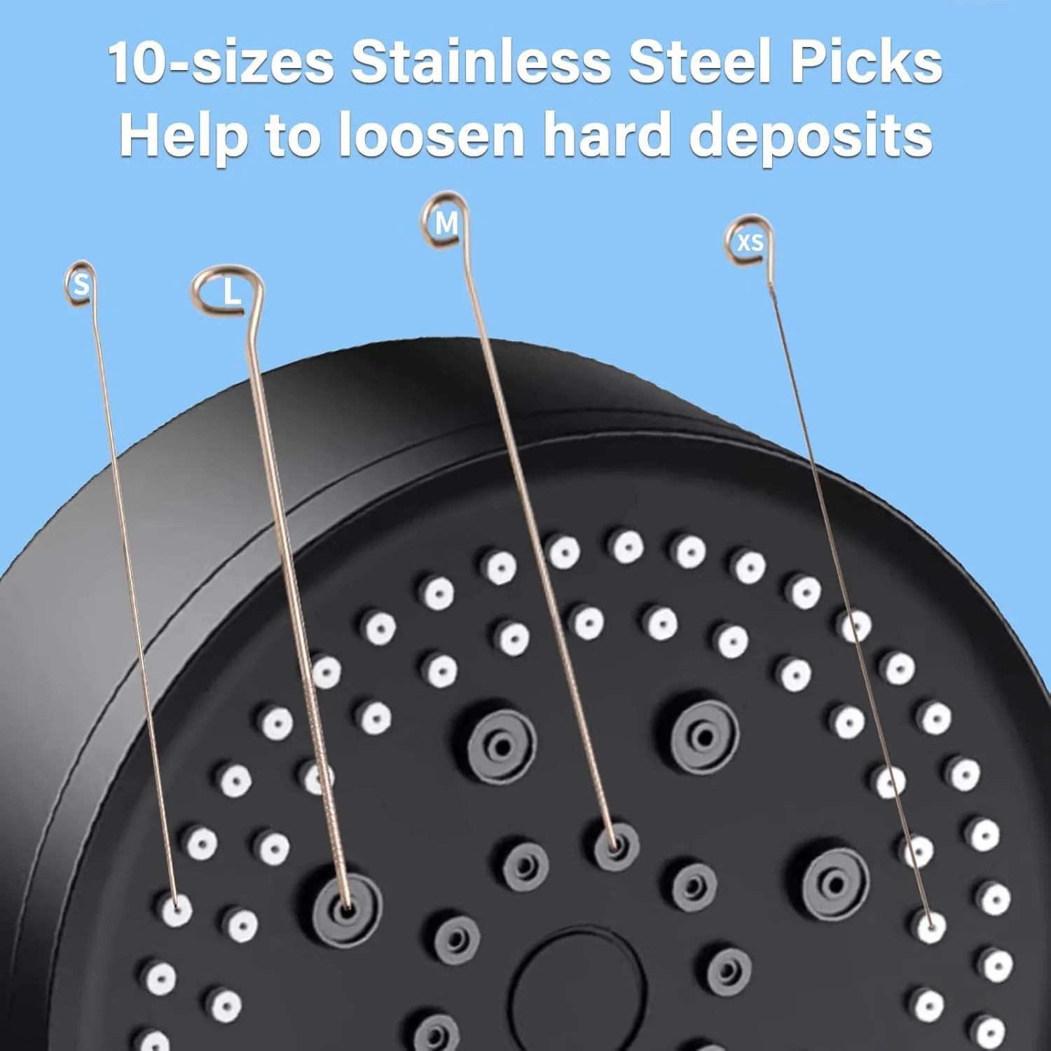 مجموعه 30 عددی ابزار تمیز کننده سر دوش، ابزار چند منظوره تمیز کننده سوراخ با برس های تمیز کننده سر دوش و سوزن های تمیز کننده سر دوش، برس تمیز کننده سوراخ های کوچک ضد گرفتگی سر دوش