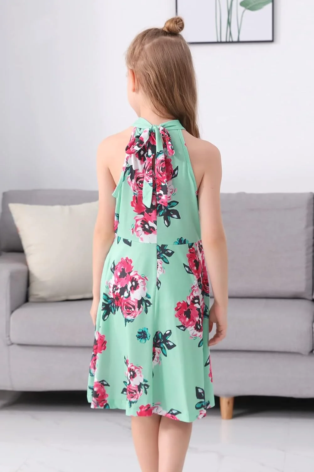 پیراهن دخترانه GORLYA یقه هالتر، آستین حلقه ای، مناسب تابستان، مدل خورشیدی، مدل A-line به همراه جیب، مناسب کودکان 4 تا 14 سال پیراهن دخترانه GORLYA یقه هالتر، آستین حلقه ای، مناسب تابستان، مدل خورشیدی، مدل A-line به همراه جیب، مناسب کودکان 4 تا 14 سال