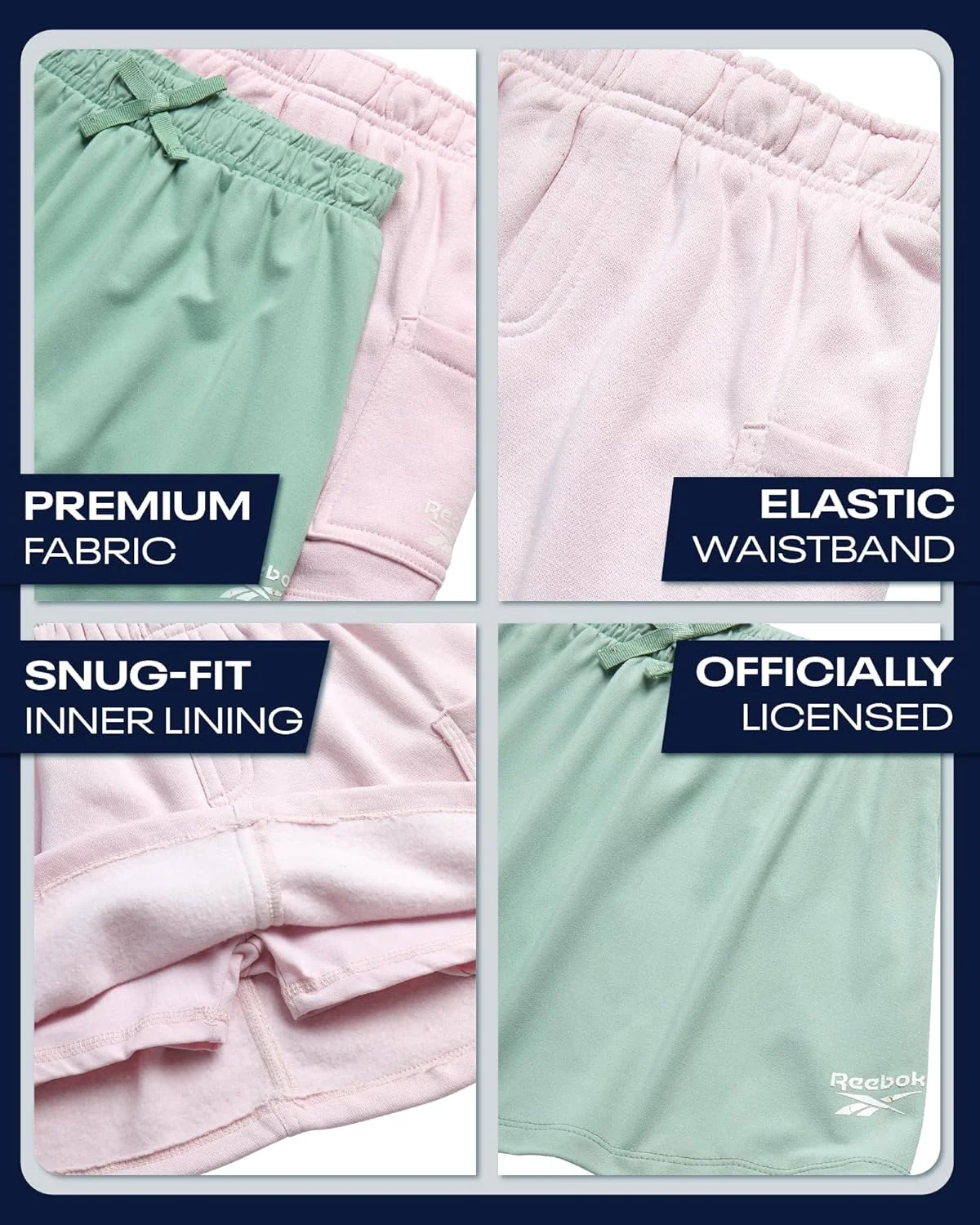 دامن شلواری ورزشی دخترانه ریباک - بسته 2 عددی مناسب تنیس و گلف (سایز 7-12)