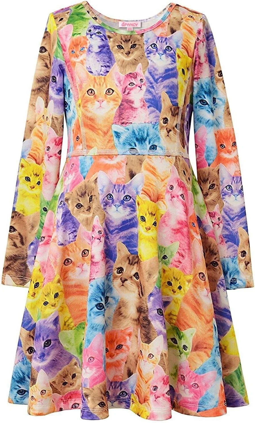 لباس های آستین بلند دخترانه QPANCY برای کودکان، لباس های پاییزی و زمستانی، هدیه جشن تولد لباس های آستین بلند دخترانه QPANCY برای کودکان، لباس های پاییزی و زمستانی، هدیه جشن تولد