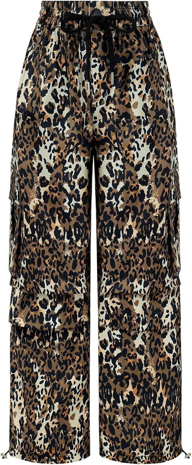 شلوار کارگو جاگر دخترانه، شلوار پارچه ای با کمر کشی و جیب، شلوار کارگو برای دختران نوجوان 7-14 سال