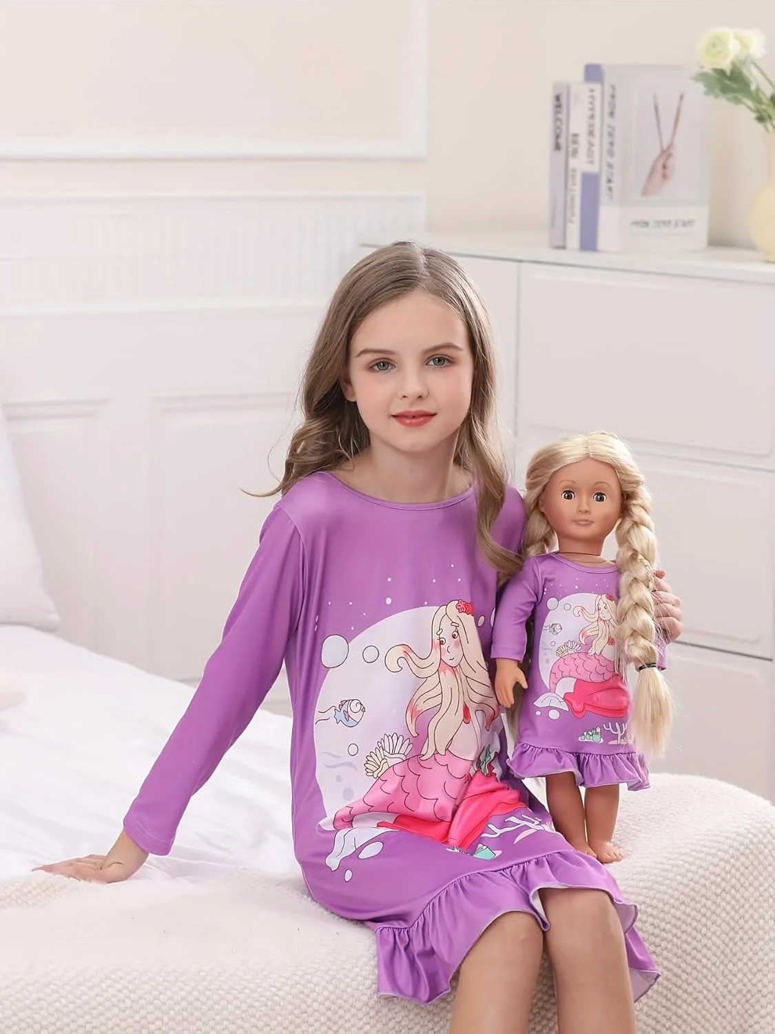 لباس دخترانه Bow Dream طرح توت فرنگی صورتی به همراه لباس عروسک