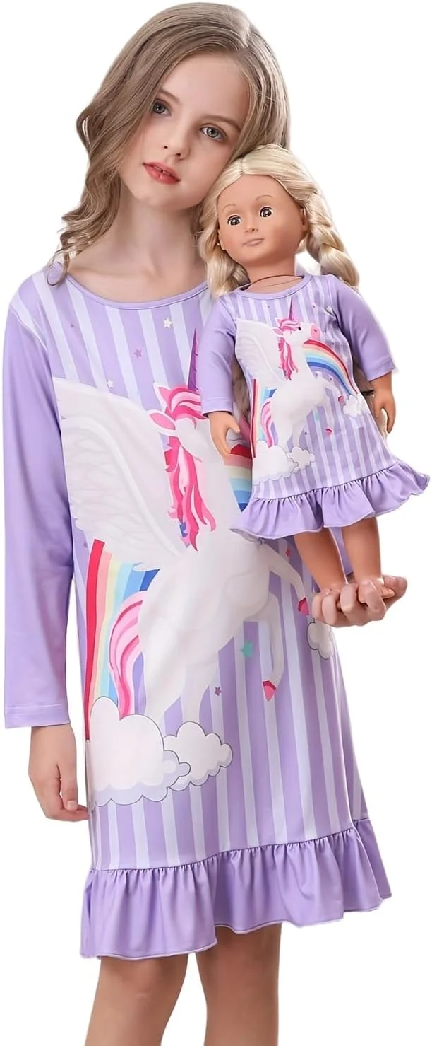 پیراهن دخترانه Bow Dream، لباس های آستین بلند بچه گانه با طرح های کارتونی زیبا