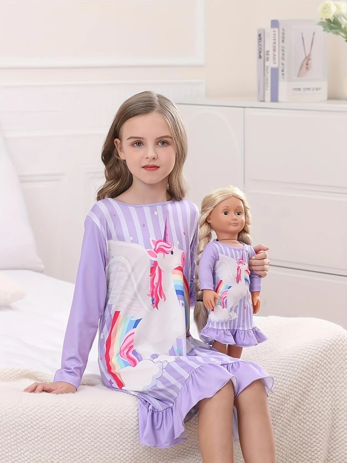 پیراهن دخترانه Bow Dream، لباس های آستین بلند بچه گانه با طرح های کارتونی زیبا