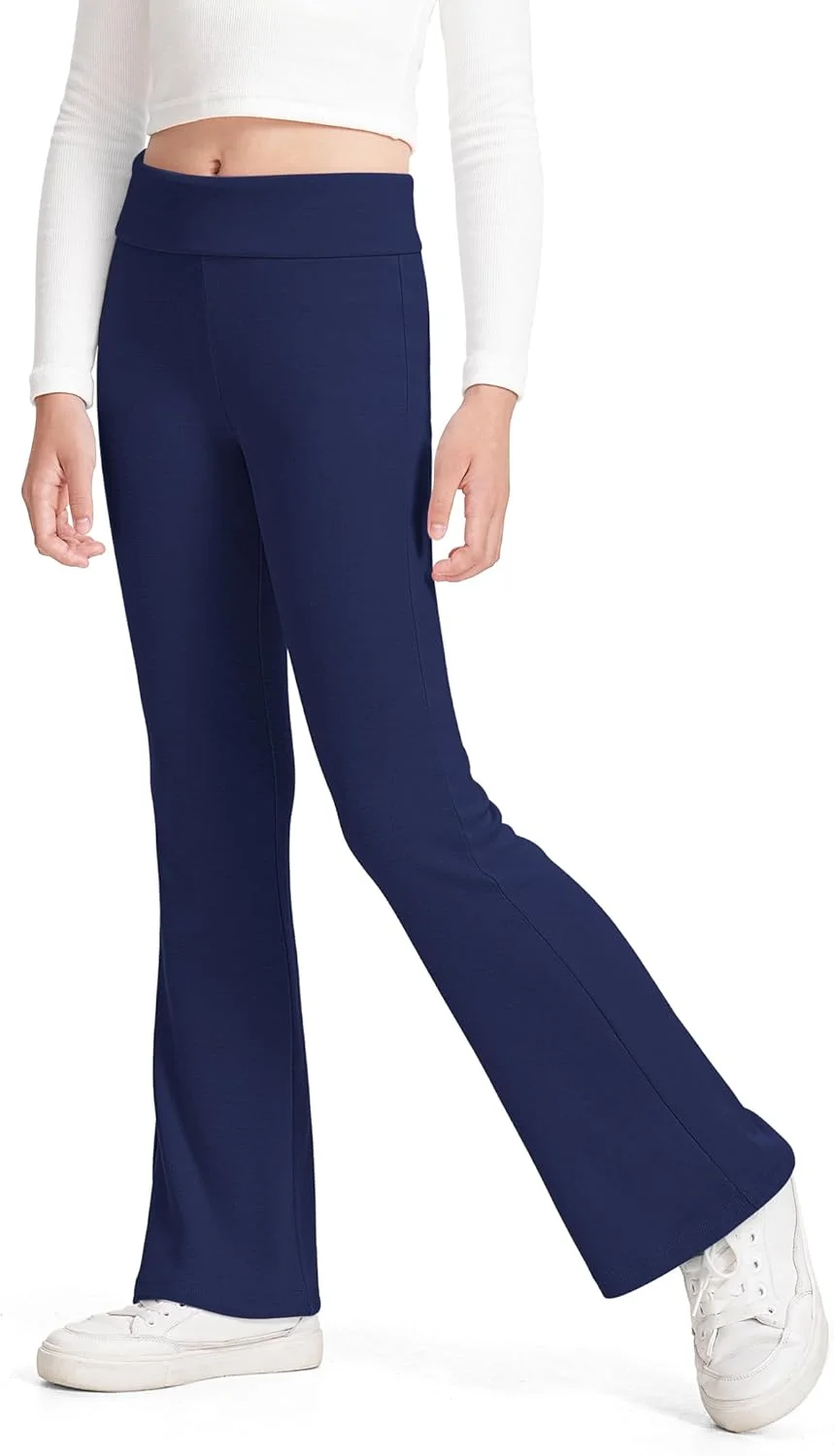 لگ دخترانه، شلوار دمپا گشاد بچه گانه با کمر تاشو، شلوار زنگوله ای غیر رسمی برای نوجوانان لگ دخترانه، شلوار دمپا گشاد بچه گانه با کمر تاشو، شلوار زنگوله ای غیر رسمی برای نوجوانان