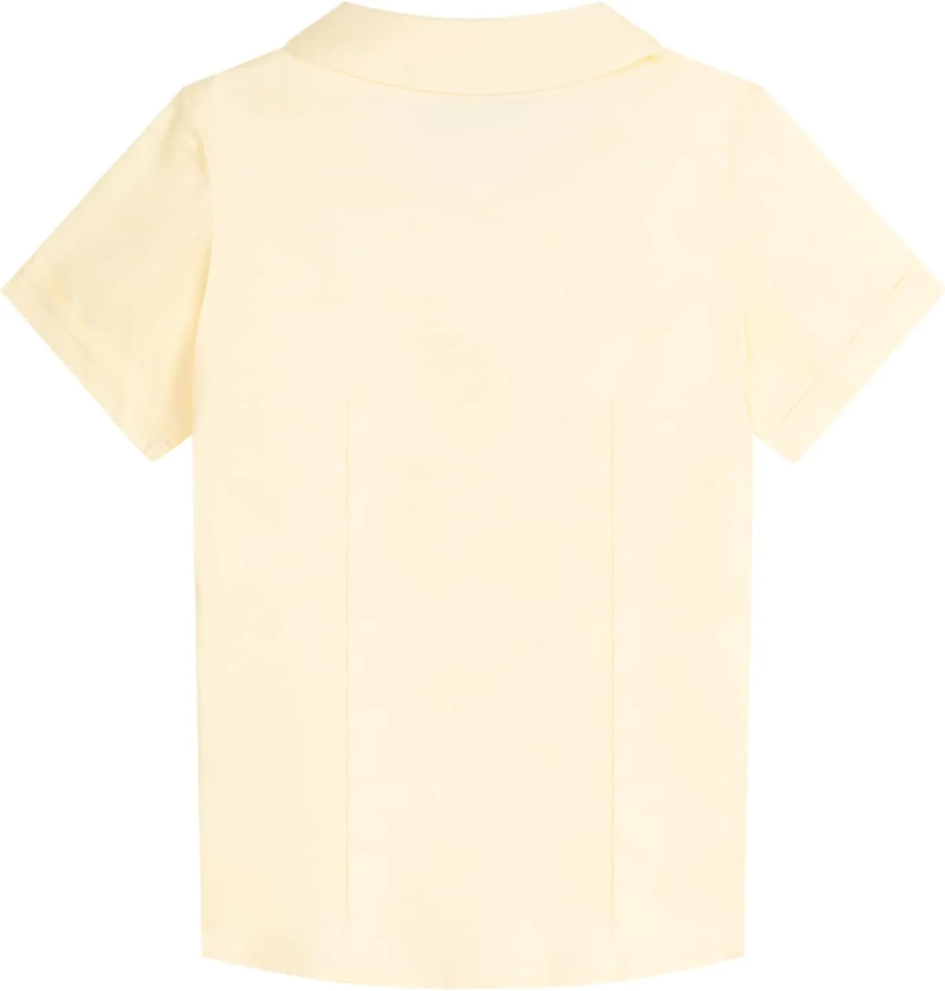 پیراهن دخترانه آستین کوتاه یقه پیتر پن دکمه دار