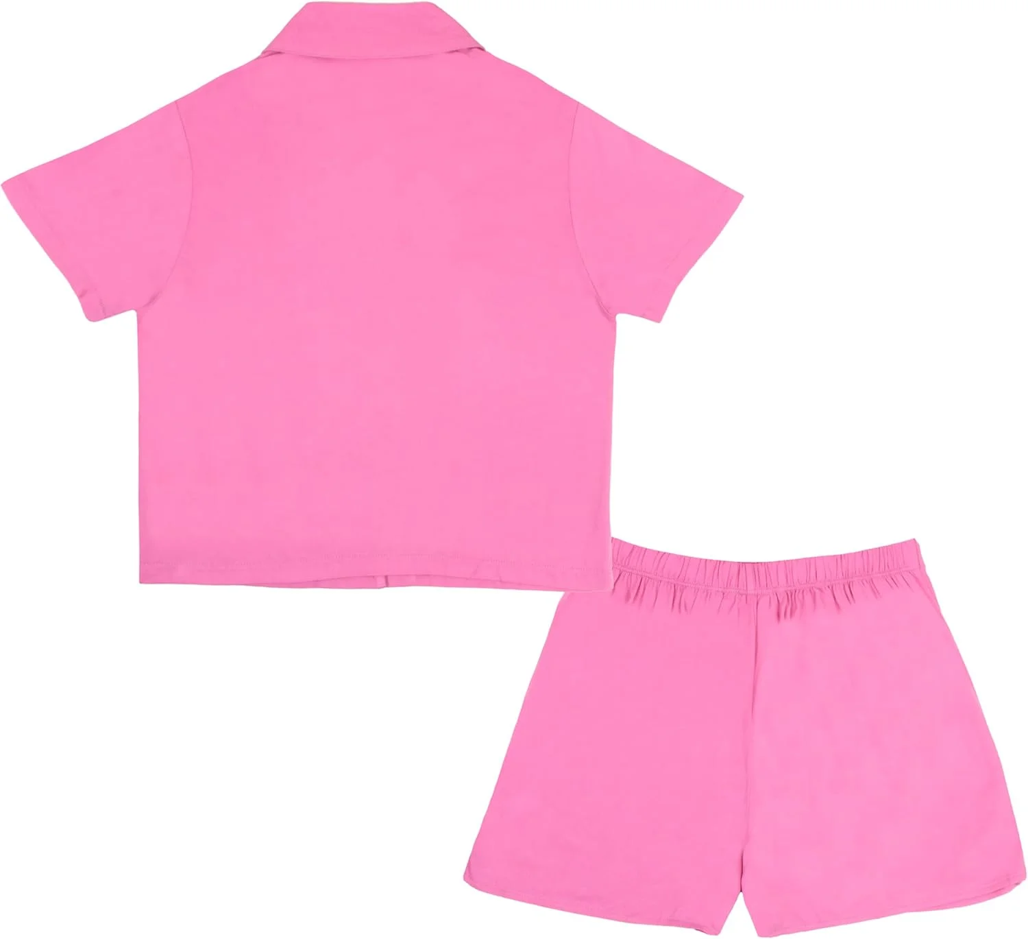 ست دو تکه پیراهن دکمه دار و شورت دخترانه