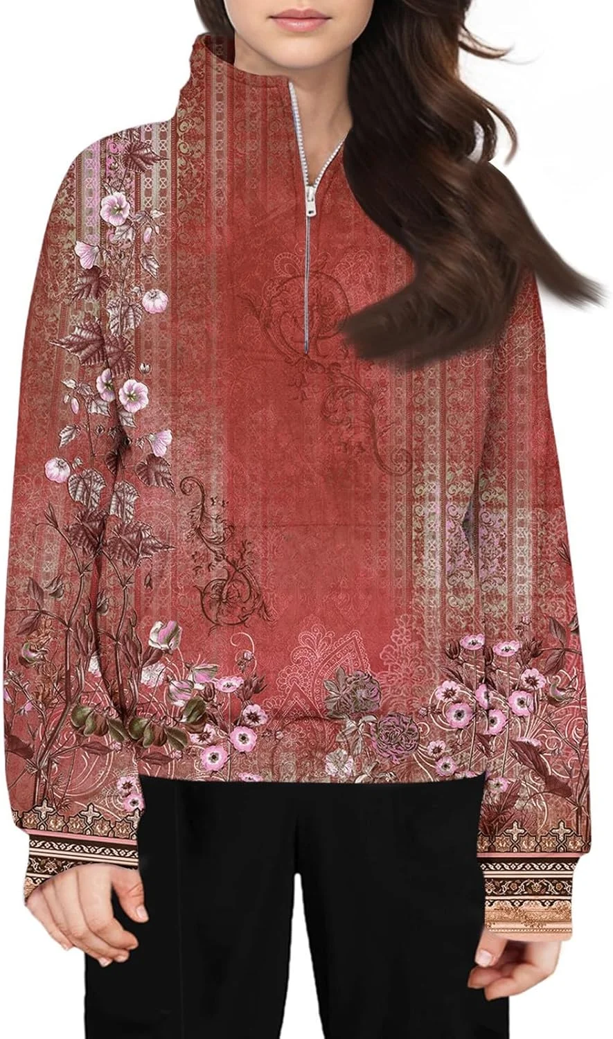 سویشرت نیم زیپ دخترانه Donchaanfuuy، پلیور رنگی بچگانه، لباس مد روز 2024 برای دختران نوجوان